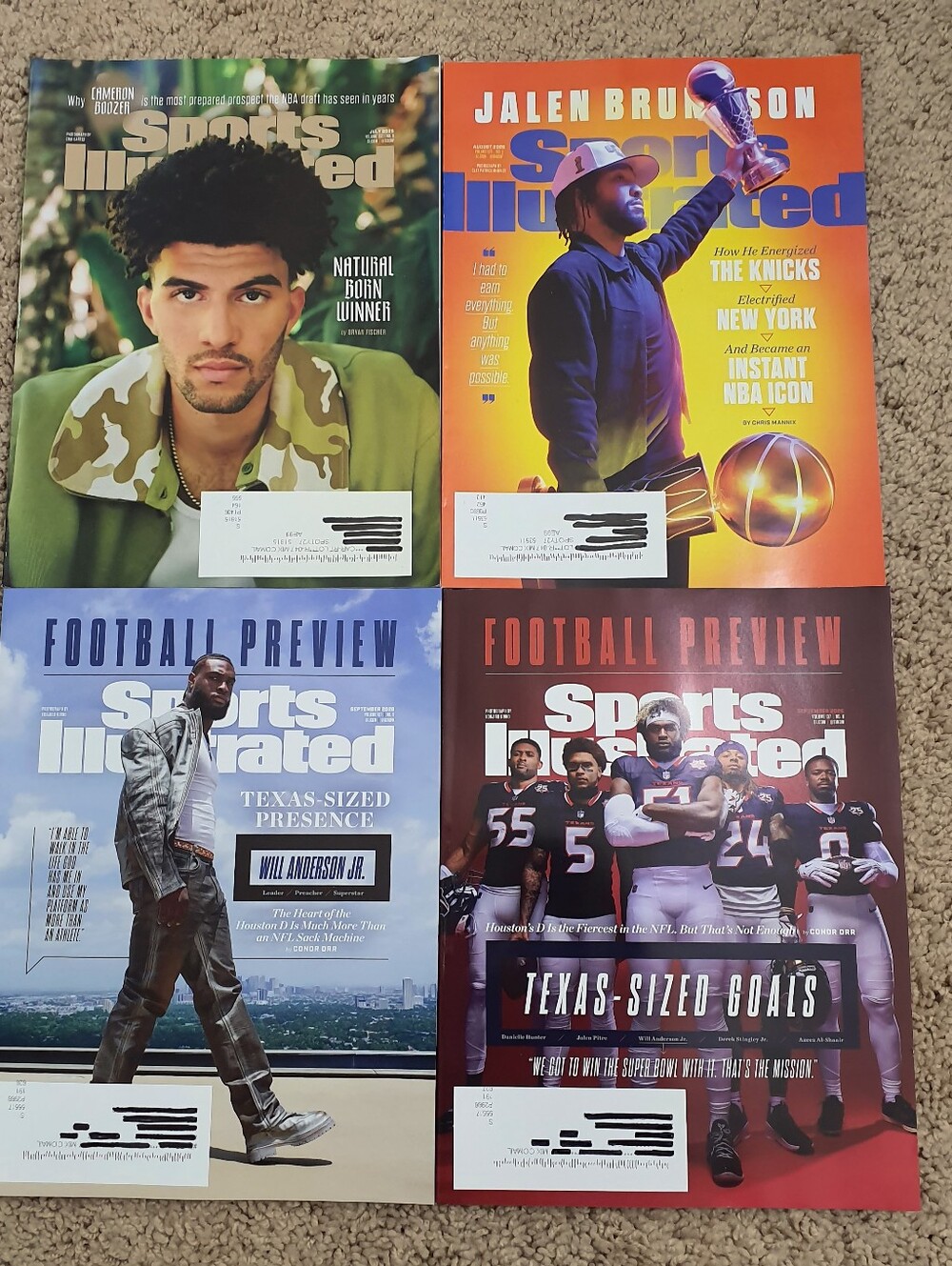 Sports Illustrated Magazine Lot Of 4 Jul to Sep 2026 Issues Features Cameron Bo